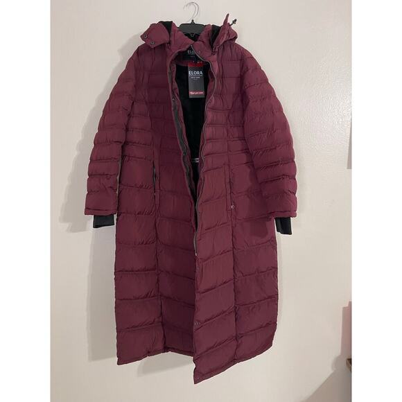 Elora Jackets & Blazers - ELORA Women's Burgundy Puffer Coat 2X